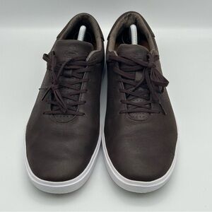 Travis Mathew Cuater Phenom Men 12 Brown Leather Shoes Sneakers Casual Preppy